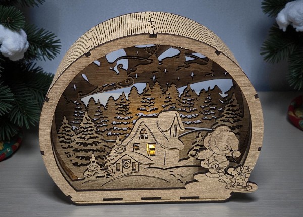 Dřevěná zimní vesnička