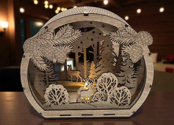 Dřevěná zimní krajina