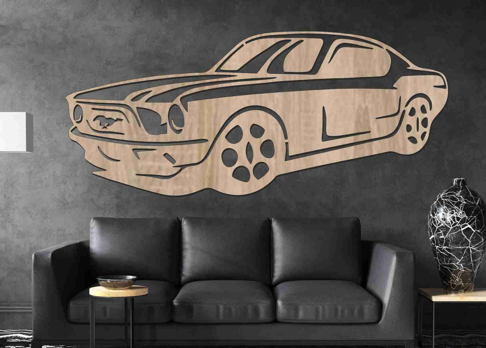 Dřevěný obraz na stěnu - Mustang