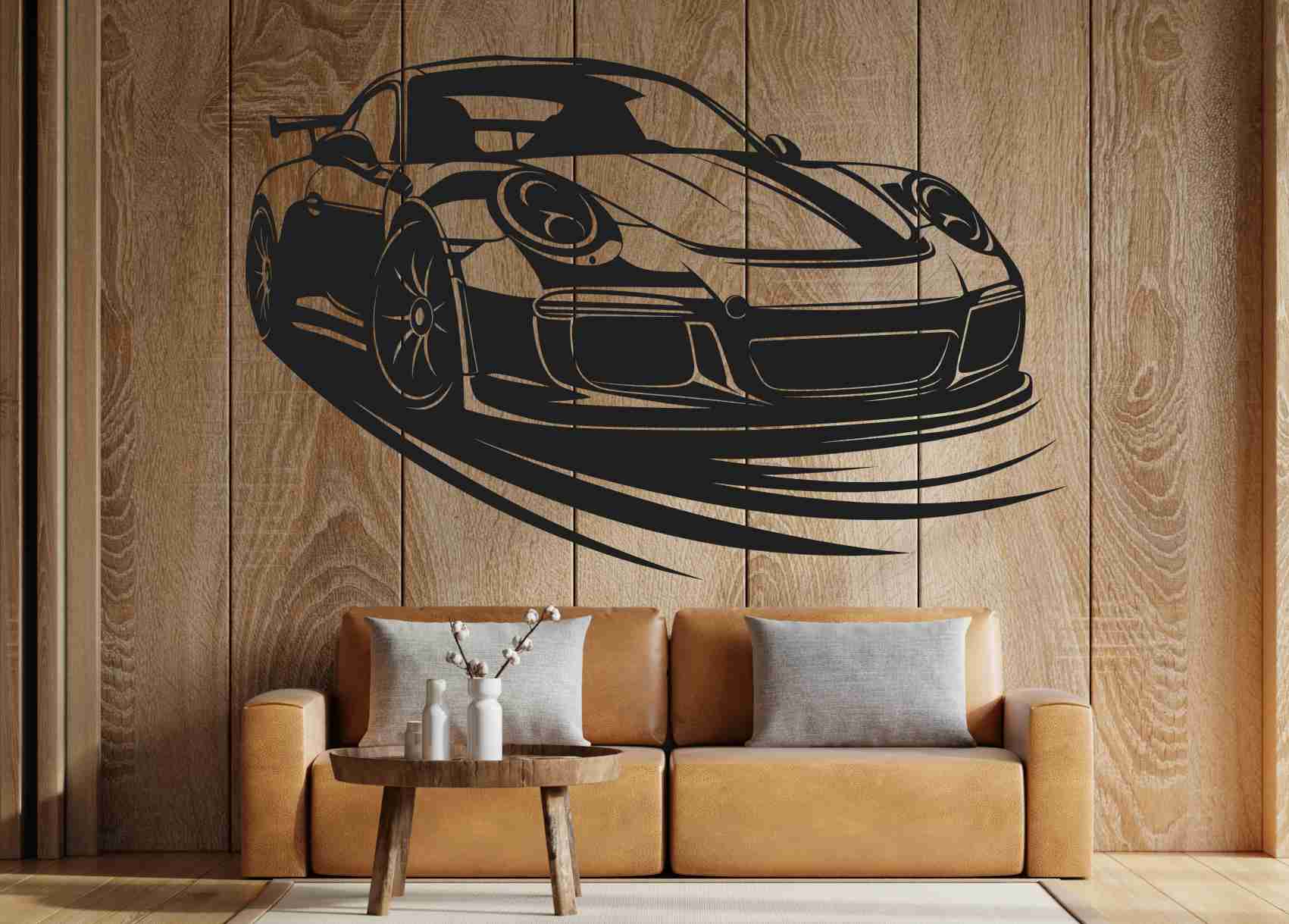 Dřevěný obraz na zeď – Porsche