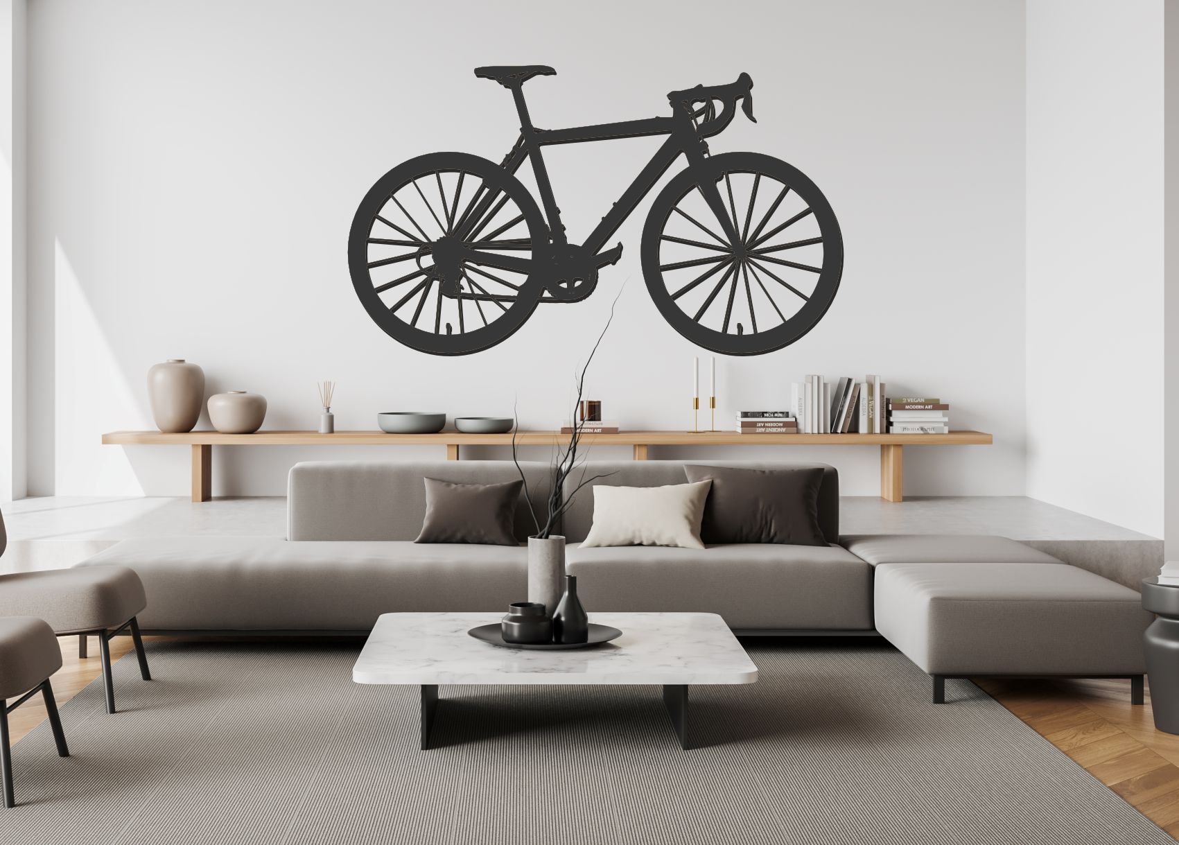 Dřevěný obraz - silniční kolo na zeď