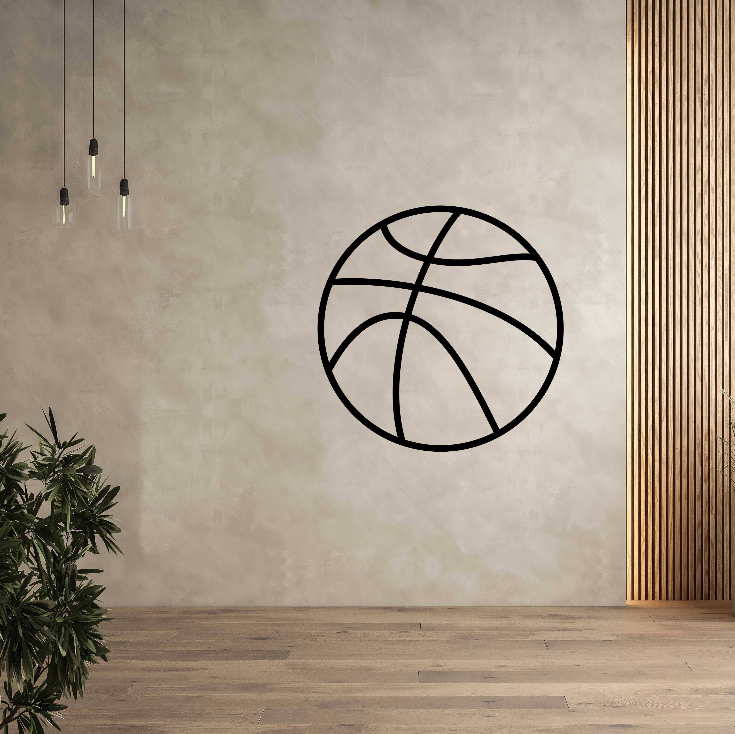 Dřevěný obraz na zeď - Basketbalový míč