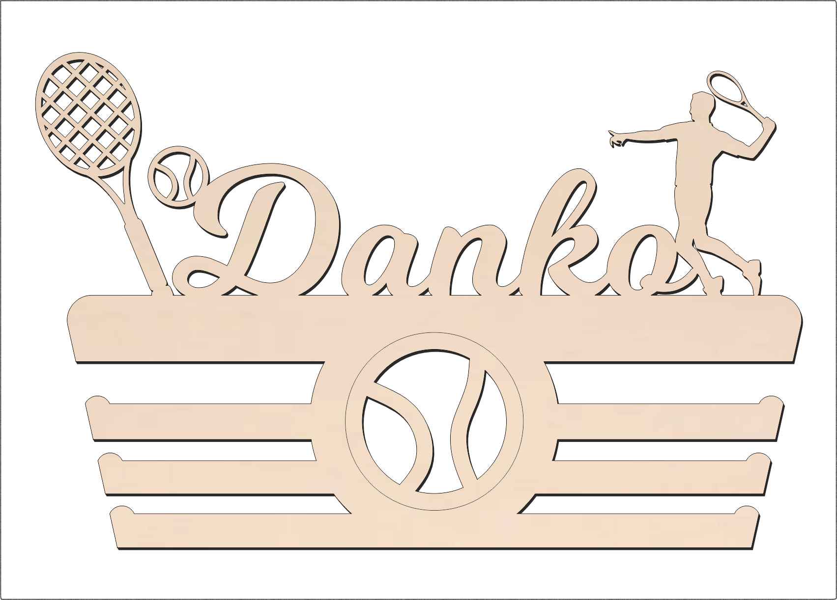 Věšák na medaile - Tenis