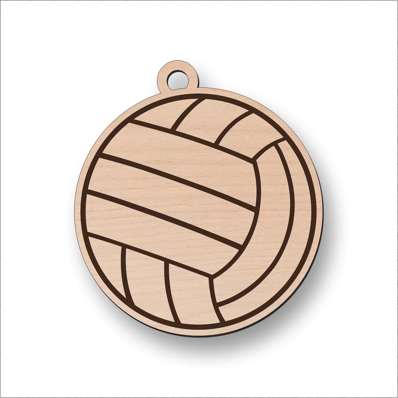 Volejbalová dřevěná klíčenka – míč