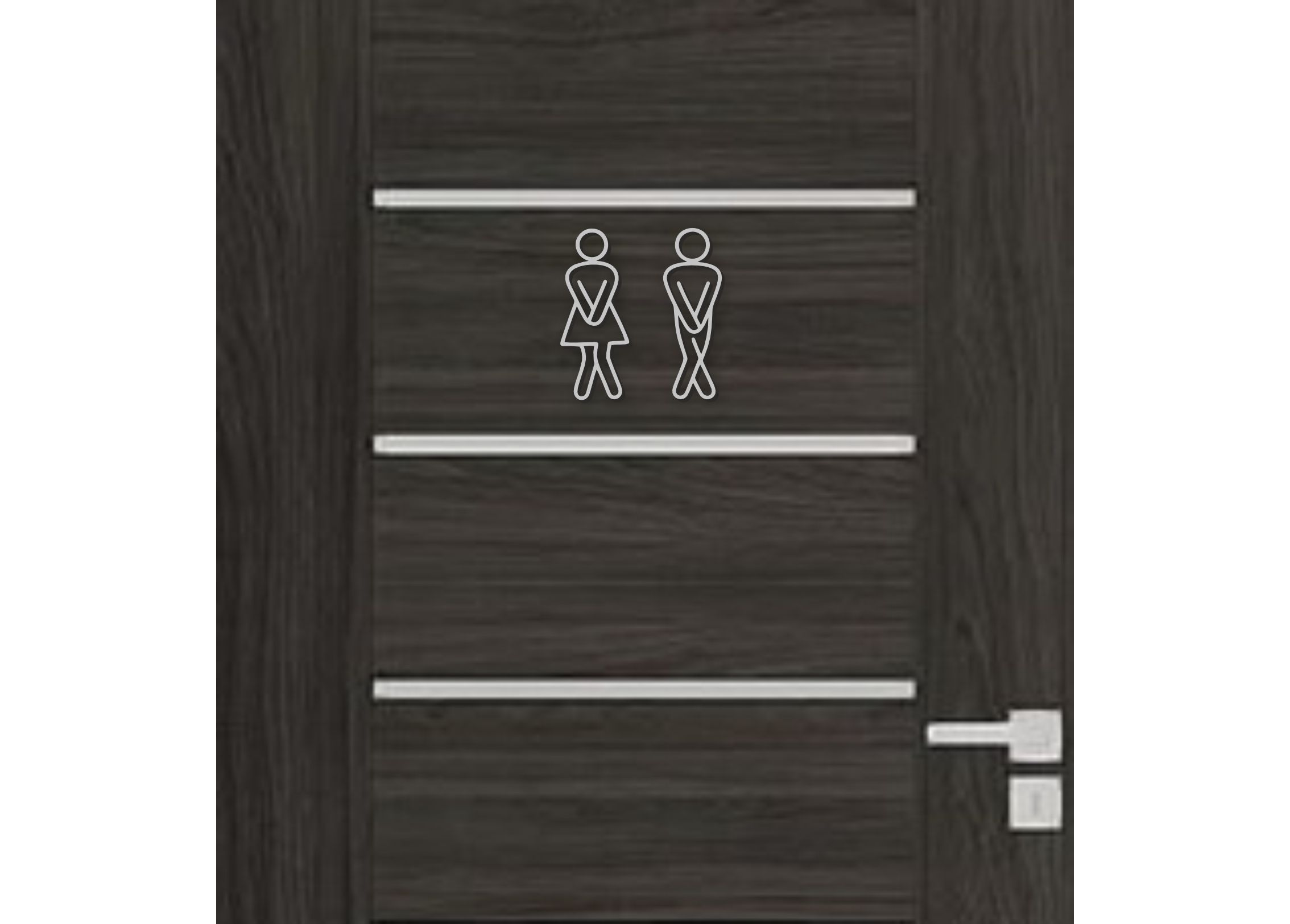 Dřevěná tabulka na WC - žena a muž