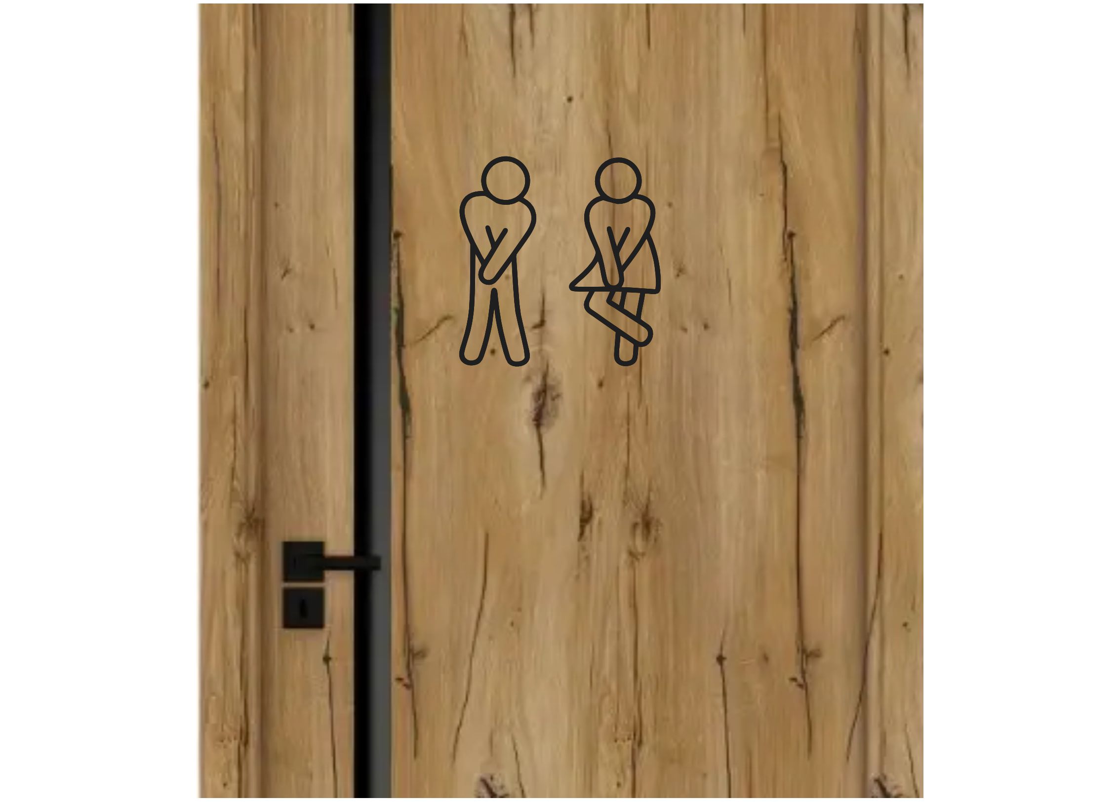 Dřevěná tabulka na WC - pánské a dámské označení