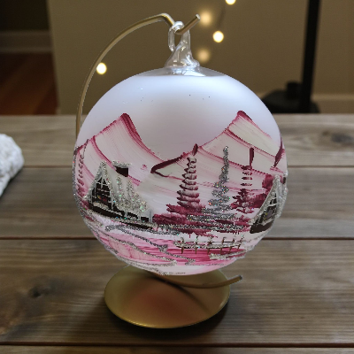 Skleněná koule na svíčku na stojanu