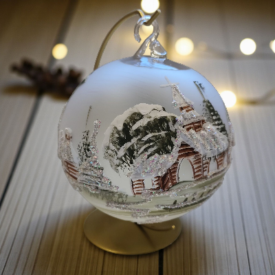 Skleněná koule na svíčku - olivově zelená