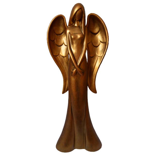 Keramický anděl měděný 34 cm