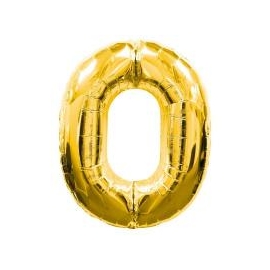 Balon fóliový zlatý číslo 0 - 106 cm