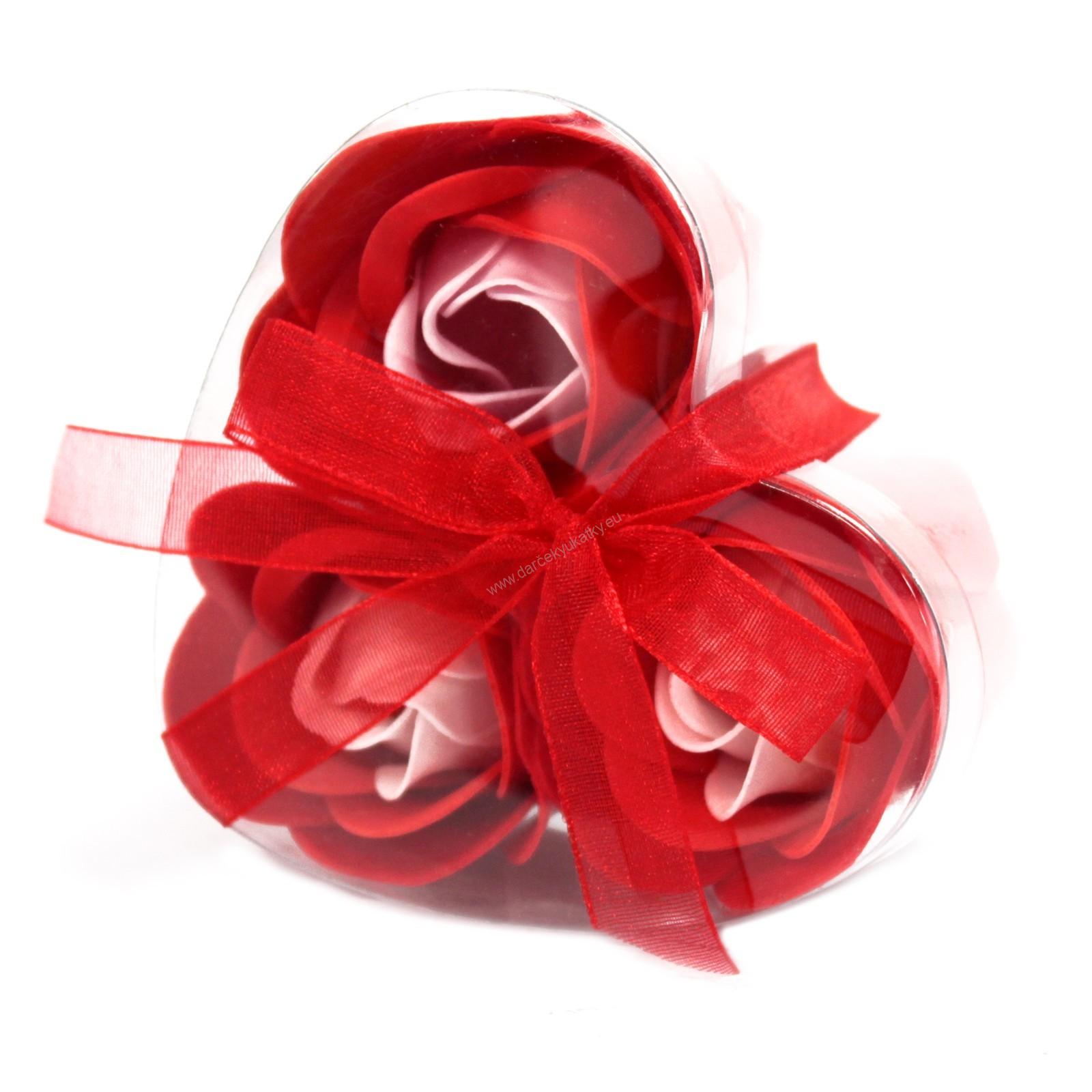 Sada 3 Mýdlových Květů - Červená růže
