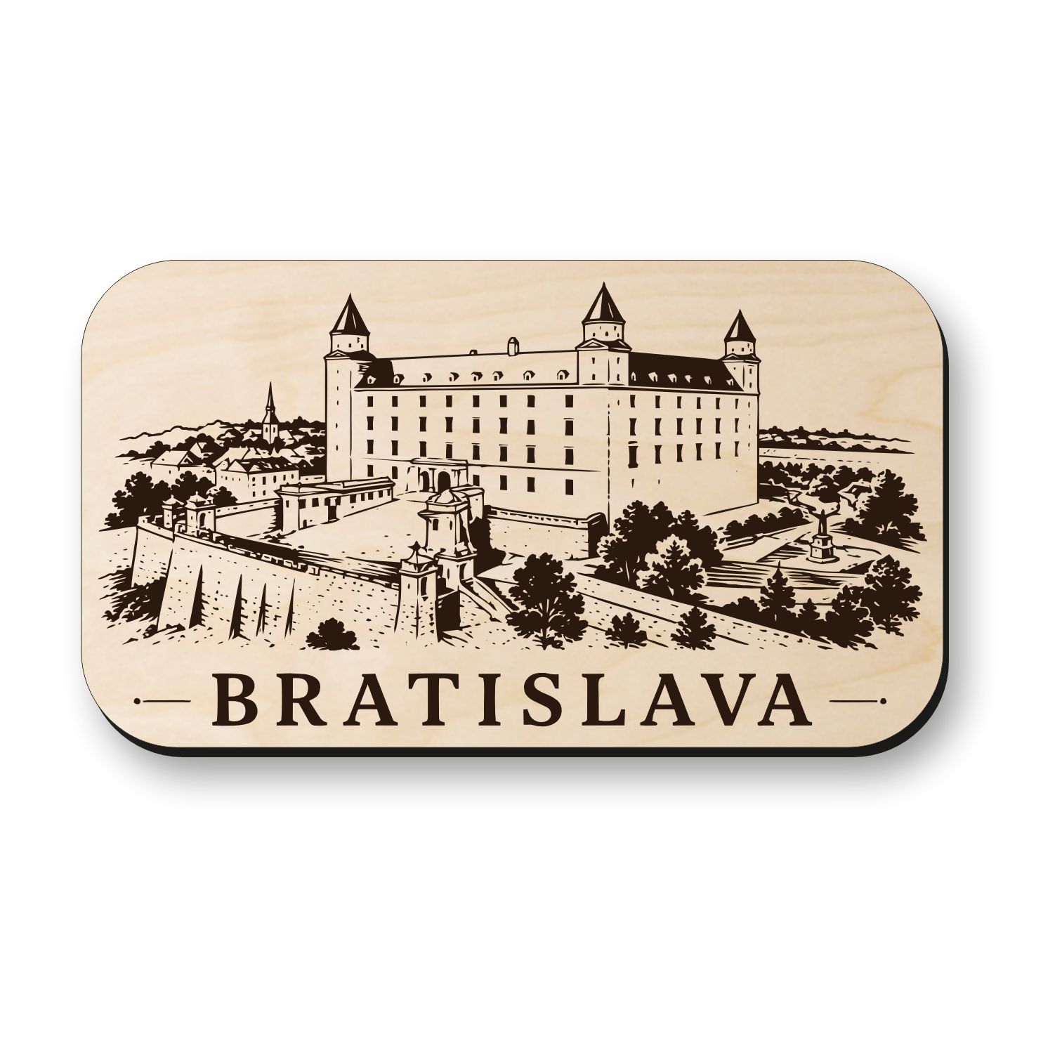 Dřevěná magnetka Bratislava - Bratislavský hrad