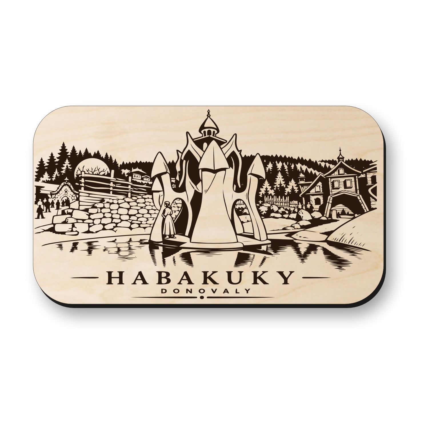 Dřevěná magnetka Habakuky Donovaly