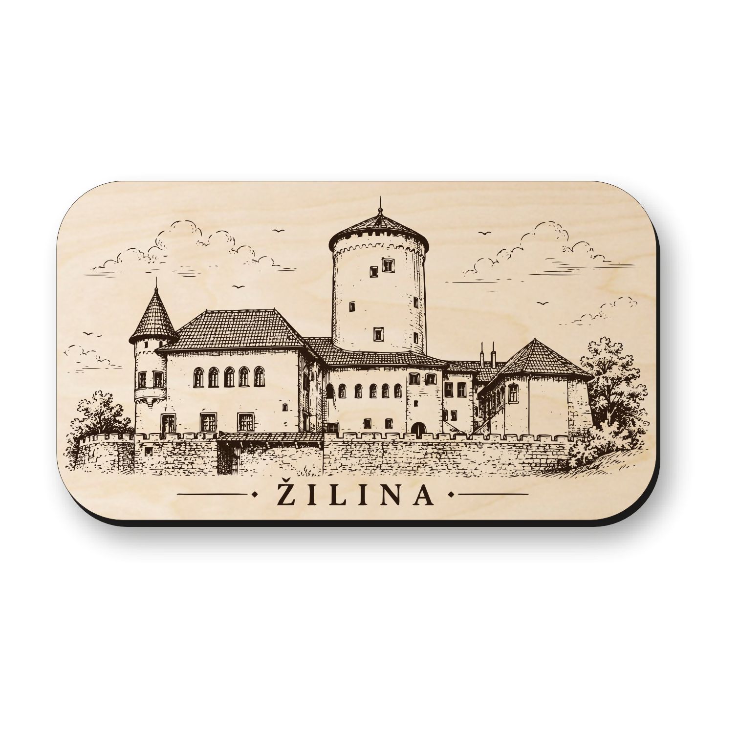 Dřevěná magnetka Žilina - Budatínský zámek