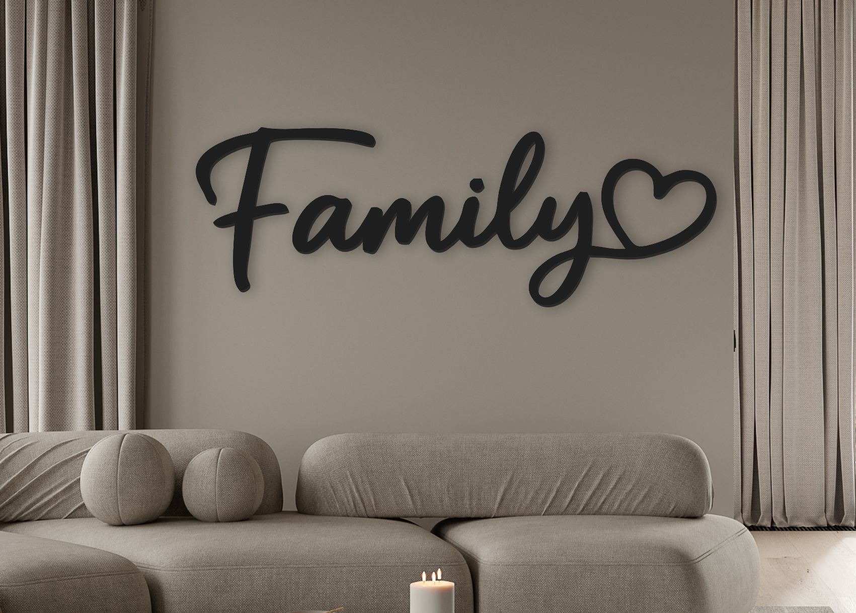 Dřevěný nápis na zeď – Family