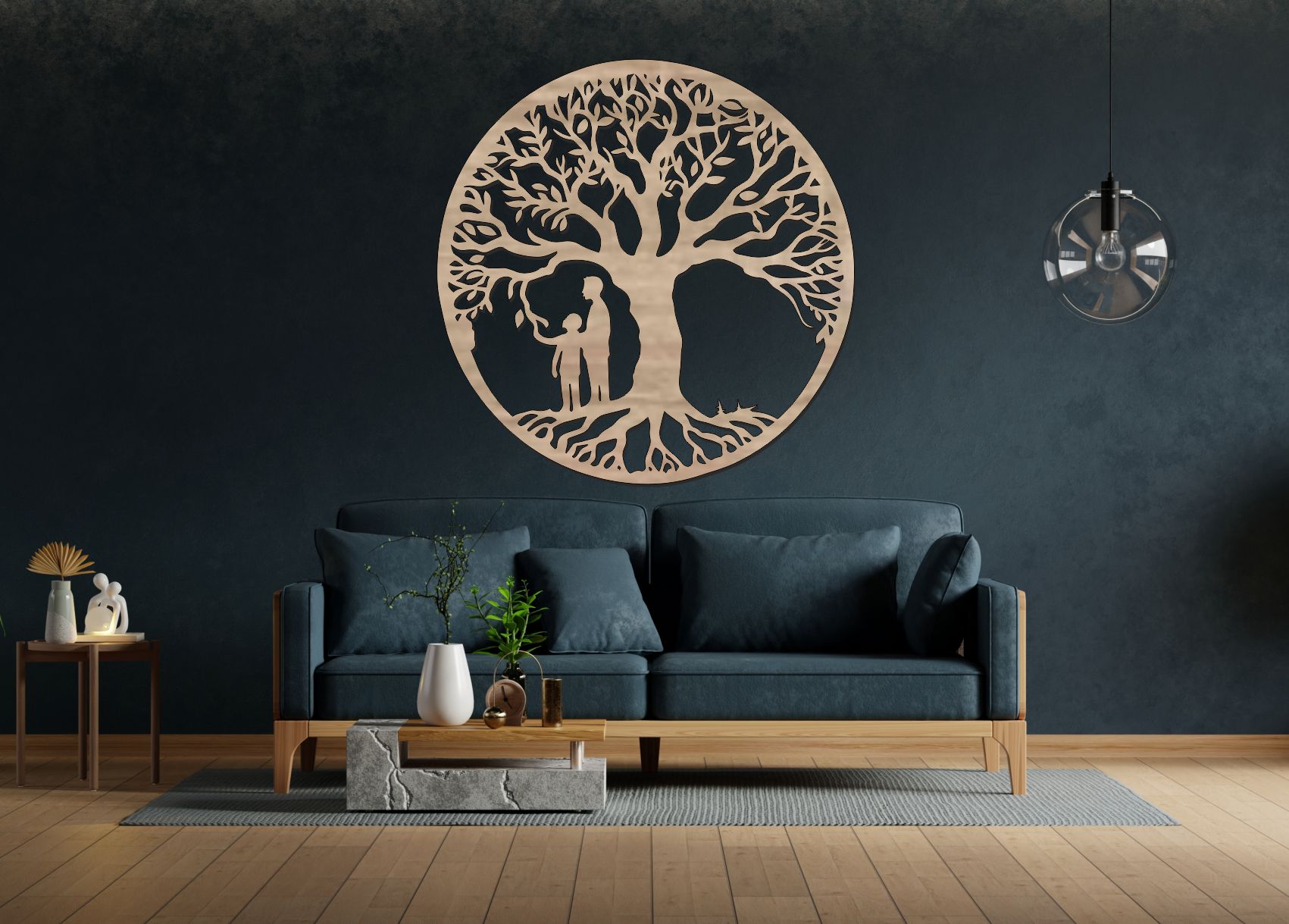 Dřevěný strom života - Rodinný motiv