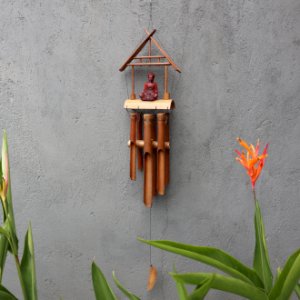 Bambusová zvonkohra - Hnědý Budha 6 tub