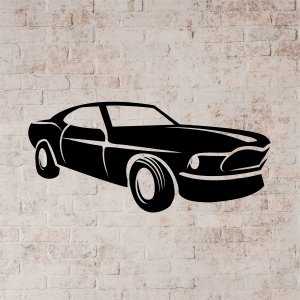 Dřevěný obraz na zeď - Ford Mustang