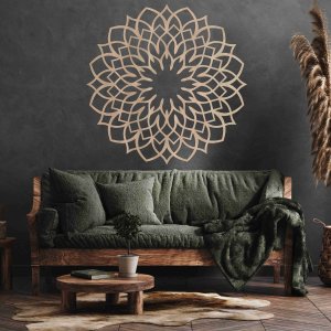 Dřevěná mandala na zeď - Lotus