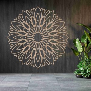 Dřevěná mandala na zeď - Flower