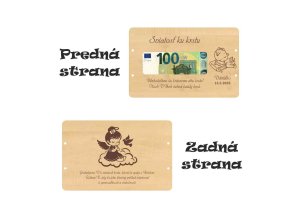 Dřevěná obálka na peníze pro holčičku - Svátost ke křtu