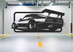 Dřevěný obraz na stěnu - Závodní auto