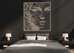 Dřevěný obraz na zeď – Tvář emoce