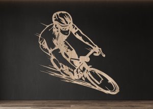 Dřevěný obraz na zeď – Cyklista