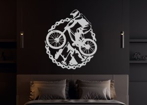 Dřevěný obraz - horské kolo