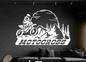 Dřevěný obraz na zeď - MOTOCROSS