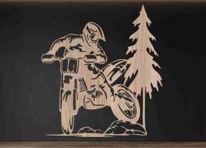 Dřevěný obraz na zeď – MotoCross obraz