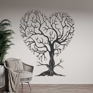 Dřevěný strom života na zeď - Srdce
