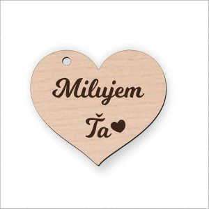 Dřevěná klíčenka - Miluji Tě srdce