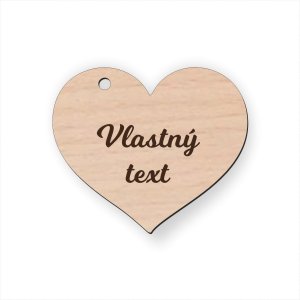 Dřevěná klíčenka s vlastním textem - srdce