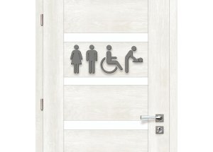 Dřevěná tabulka na WC - univerzální označení toalety