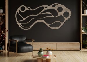 Dřevěný obraz na zeď – Moderní abstrakce organických tvarů