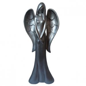 Keramický anděl stříbrný 55 cm