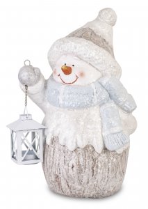 Vánoční dekorace - Sněhulák s lucernou