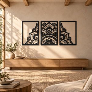 Třídílný obraz na zeď - Mandala
