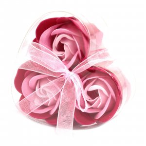 Sada 3 Mýdlových Květů - Růžová růže