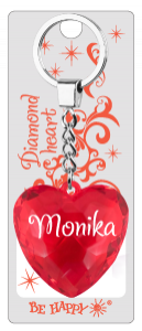Přívěsek na klíče srdce se jménem - Monika