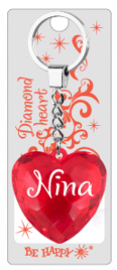 Přívěsek na klíče srdce se jménem - Nina