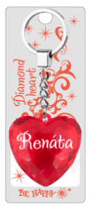 Přívěsek na klíče srdce se jménem - Renata