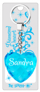Přívěsek na klíče srdce se jménem - Sandra