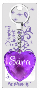 Přívěsek na klíče srdce se jménem - Sára