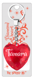 Přívěsek na klíče srdce se jménem - Tamara