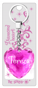Přívěsek na klíče srdce se jménem - Tereza