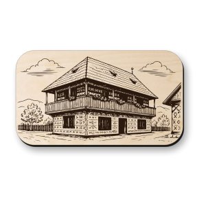 Dřevěná magnetka Čičmany - lidová architektura Slovenska