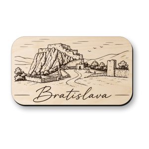 Dřevěná magnetka Bratislava - Děvínský hrad