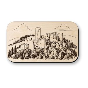 Dřevěná magnetka Hrad Strečno - historická dominanta Slovenska